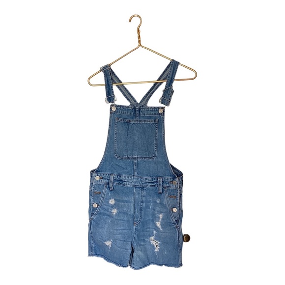Madewell Pants - Madewell Overall Shorts Shortalls Pre Distressed Denim Size S